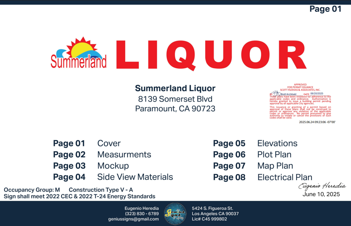 City of Los Angeles sign permit document