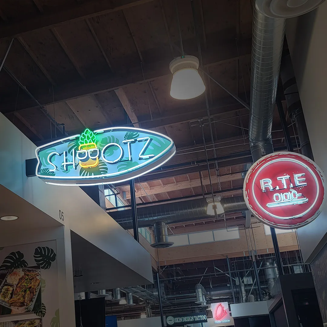 Shootz custom sign board installation