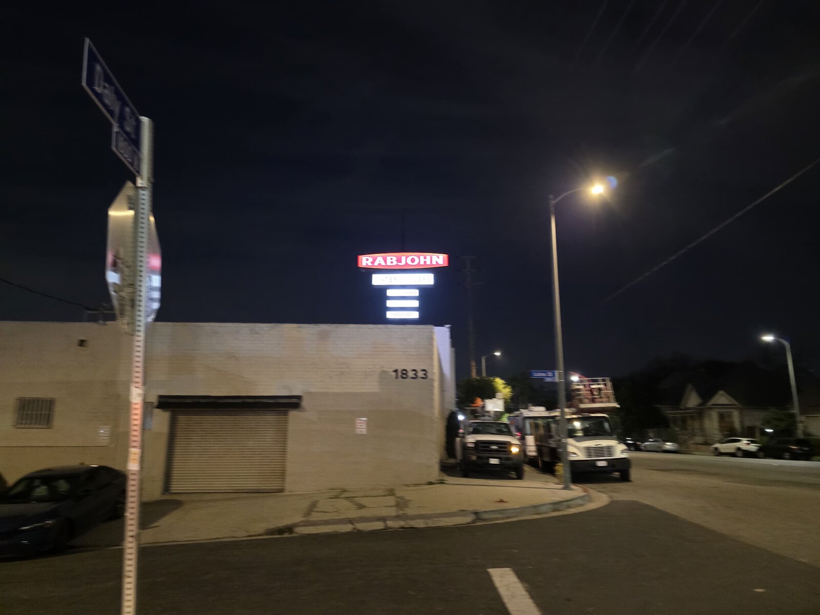 Illuminated cabinet sign installed on a Los Angeles storefront