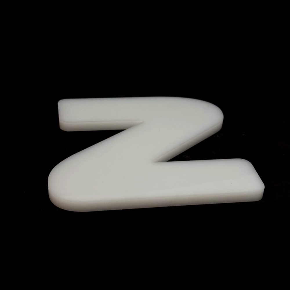 CNC-cut acrylic dimensional letters fabricated in the Genius Signs shop