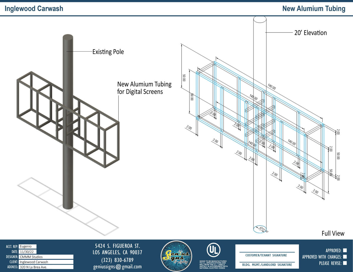Sign technician conducting on-site measurement and assessment