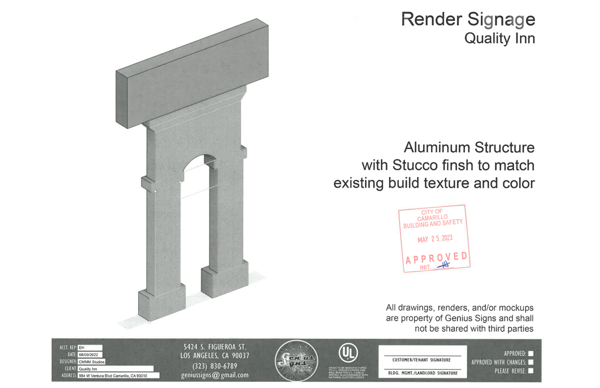 3D sign design rendering