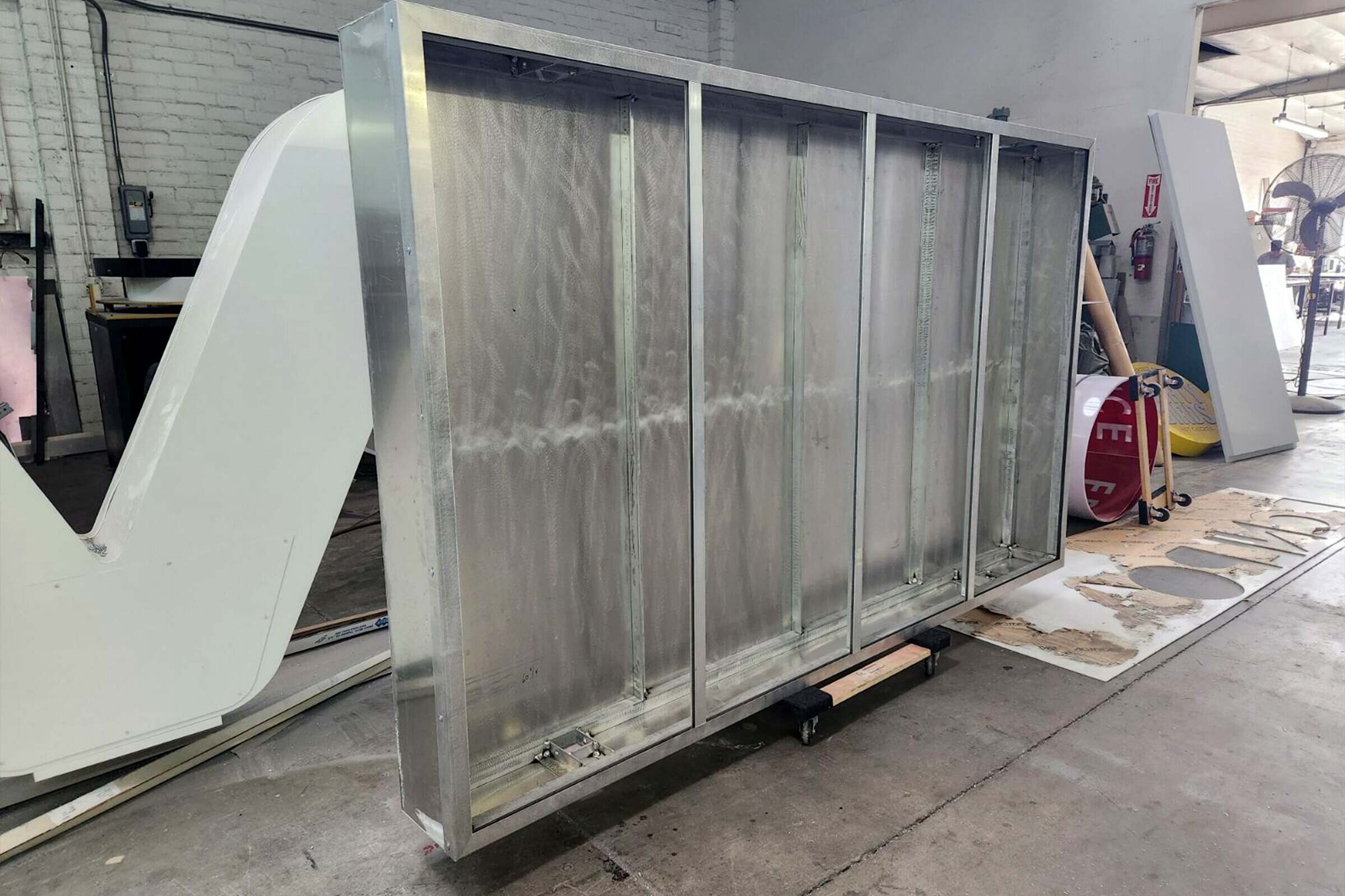 Sign fabrication shop floor at the Gardena, California facility
